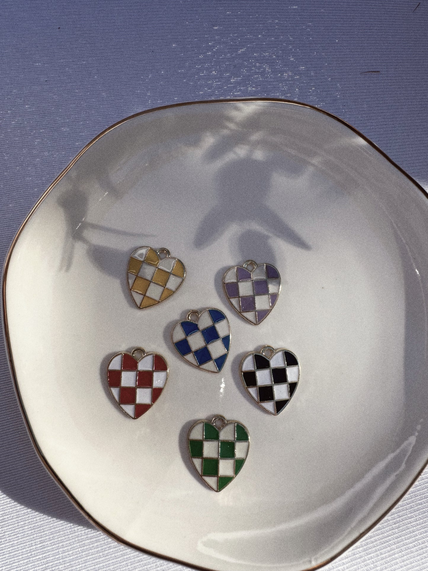 Checkered Heart Charm