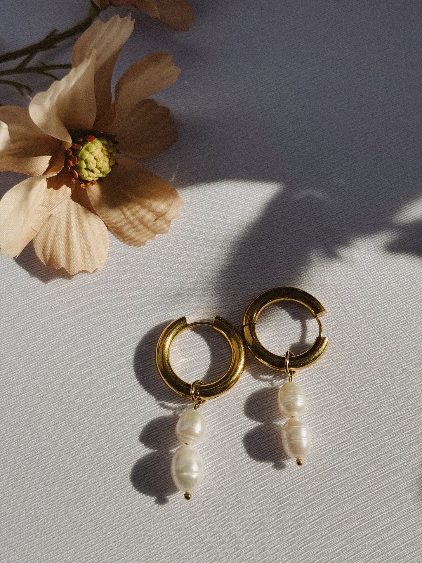 Magdalene Double Pearl Hoops