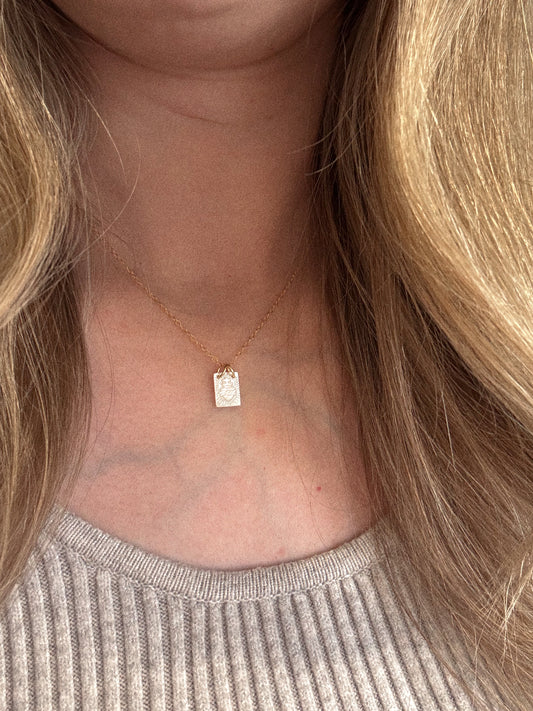 Mother of Pearl Miraculous Medal Necklace