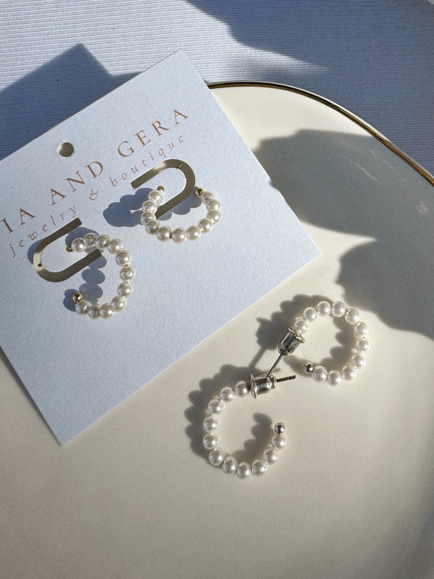 Kennadi Pearl Hoop Earrings